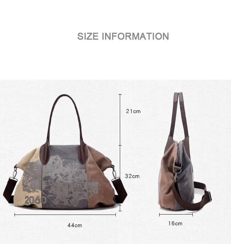 Bolso de hombro de lona vintage