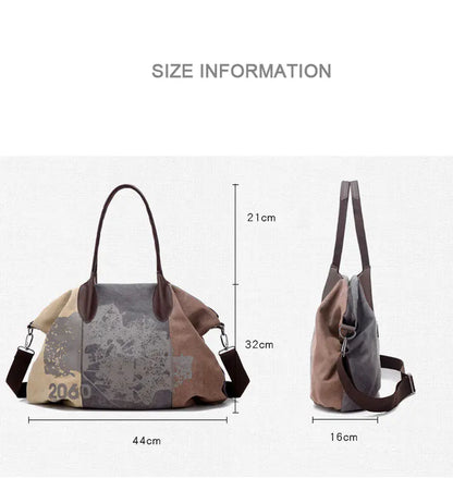 Bolso de hombro de lona vintage