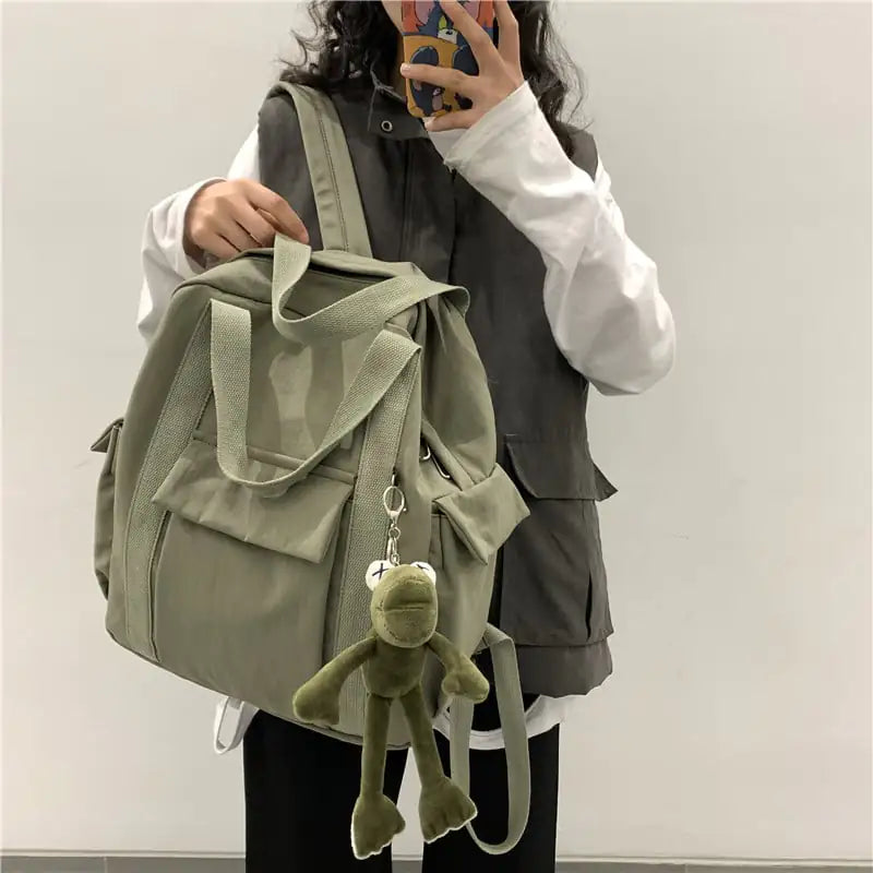 Mochila de lona de gran capacidad para estudiantes universitarios