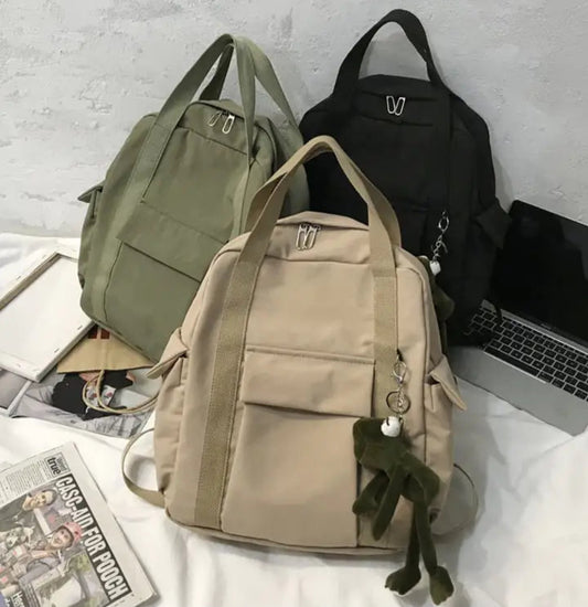 Mochila de lona de gran capacidad para estudiantes universitarios
