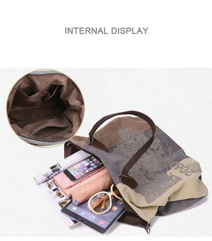 Bolso de hombro de lona vintage