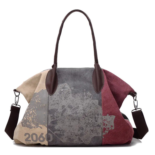 Bolso de hombro de lona vintage