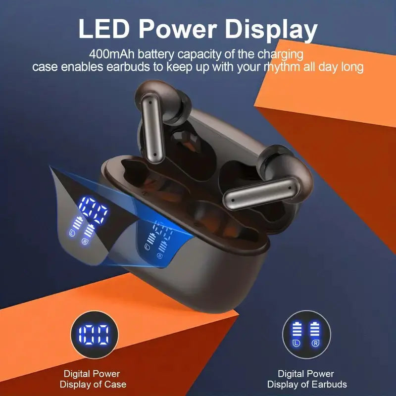 Auriculares Inalámbricos con 60H de Reproducción y Pantalla LED