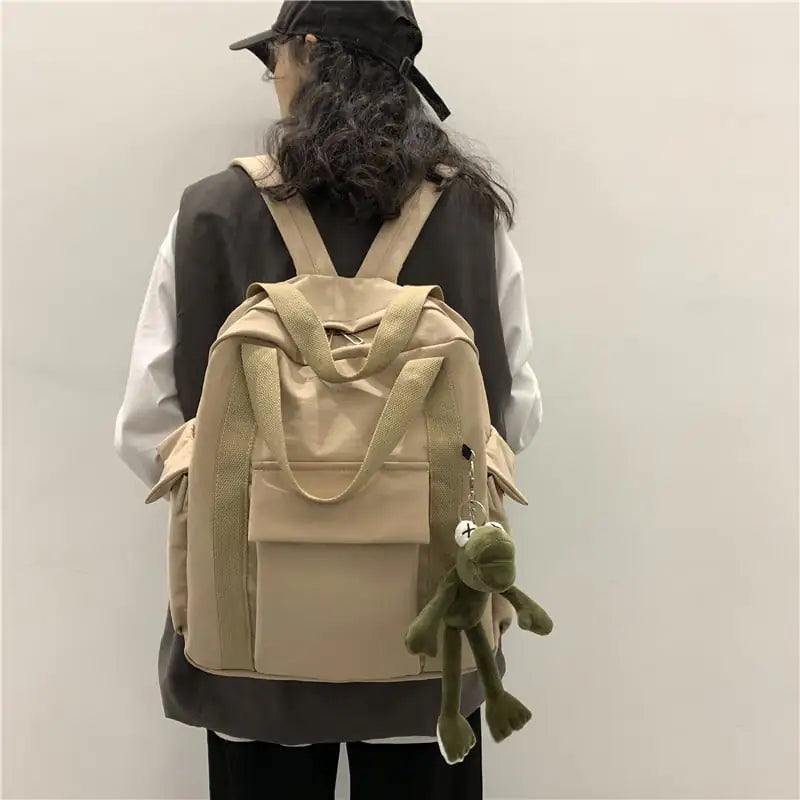 Mochila de lona de gran capacidad para estudiantes universitarios