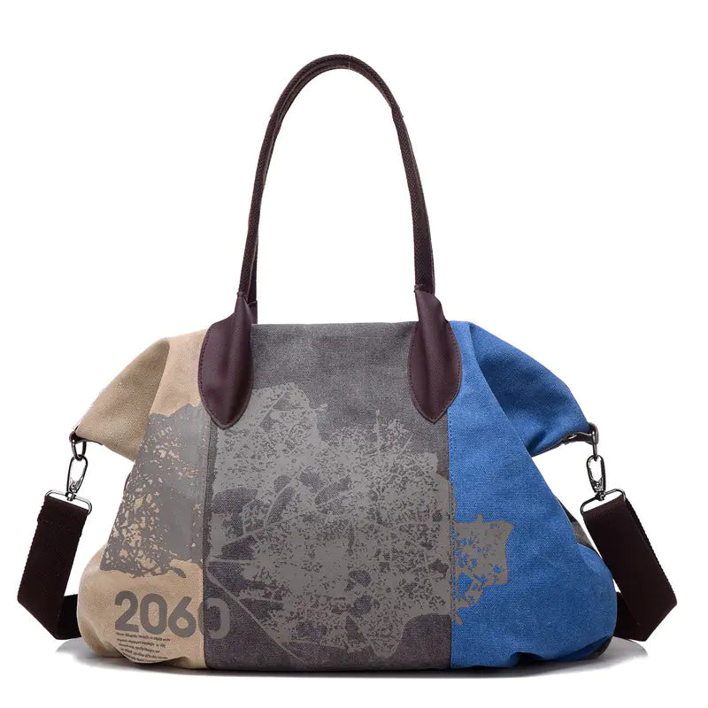 Bolso de hombro de lona vintage